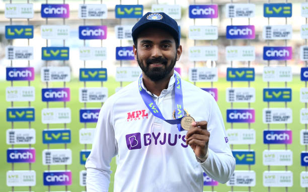 KL Rahul with his Man of the Match medal | Getty