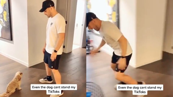 WATCH: Aaron Finch hilariously scares his dog in latest TikTok video