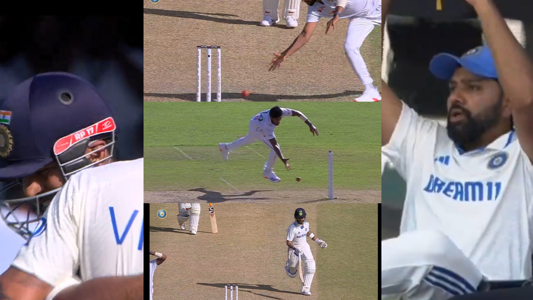 IND v BAN 2024: WATCH- Virat Kohli survives as Khaled Ahmed fumbles a simple run-out chance; Rohit Sharma reacts