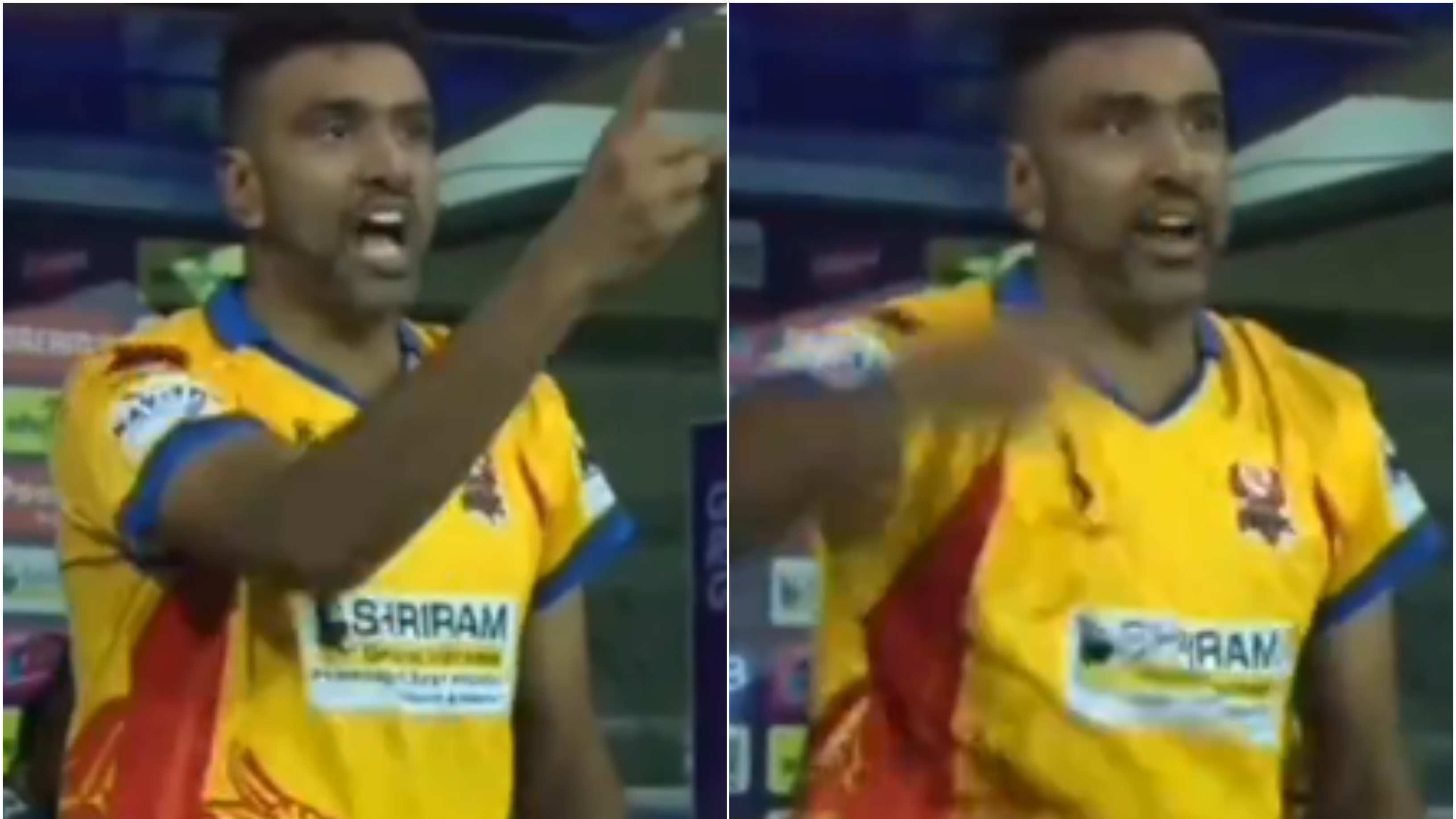 WATCH: R Ashwin makes aggressive gesture and hurls mouthful to teammate from dugout during TNPL match