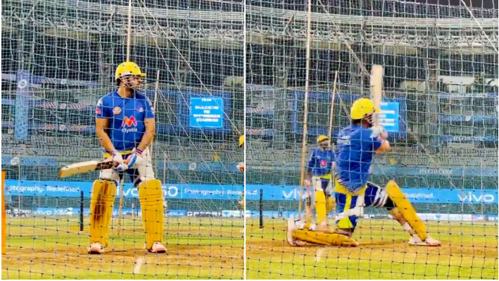 IPL 2021: WATCH - MS Dhoni swings the willow hard; practices big hits ahead of the match day