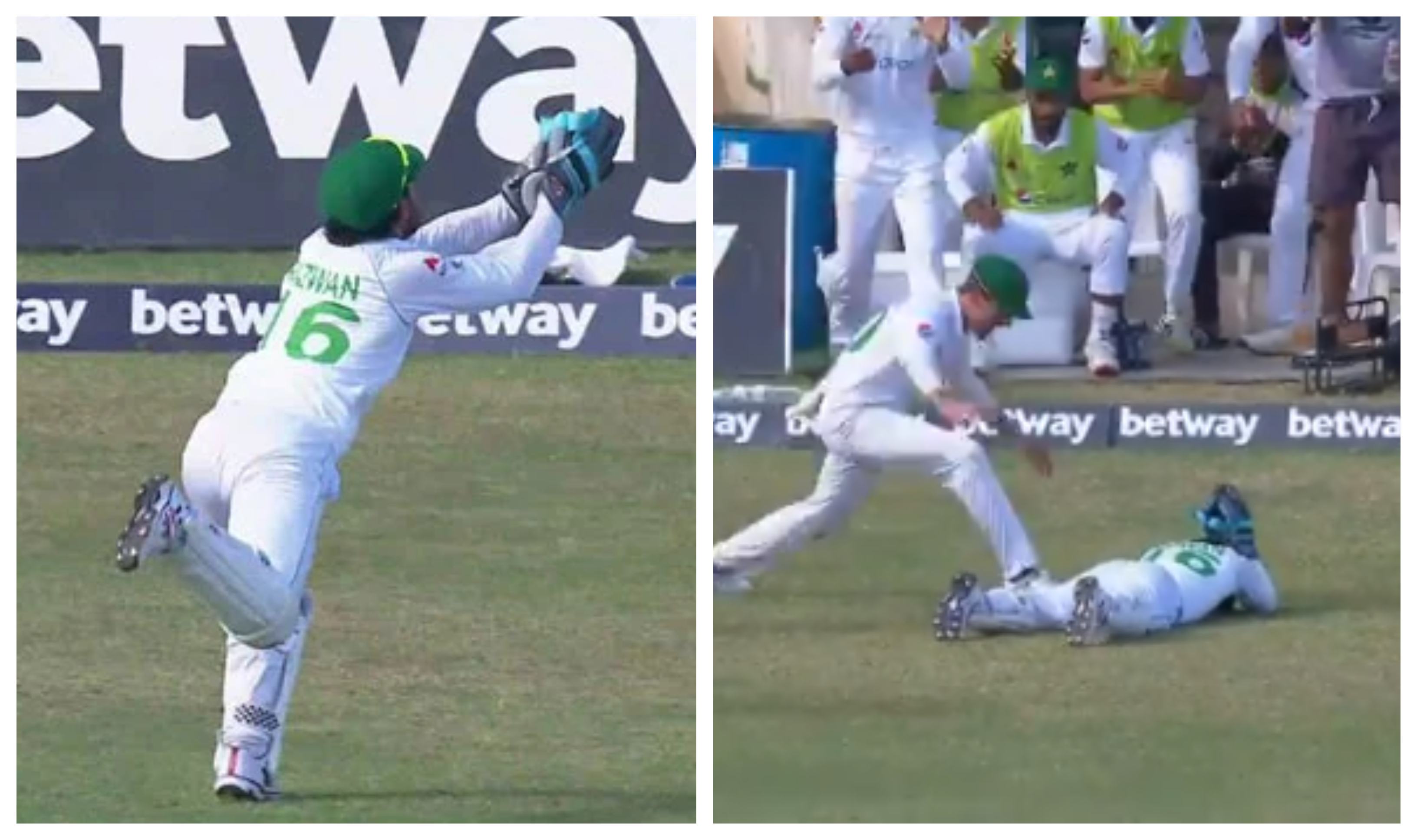 Mohammad Rizwan's incredible catch | Screengrab