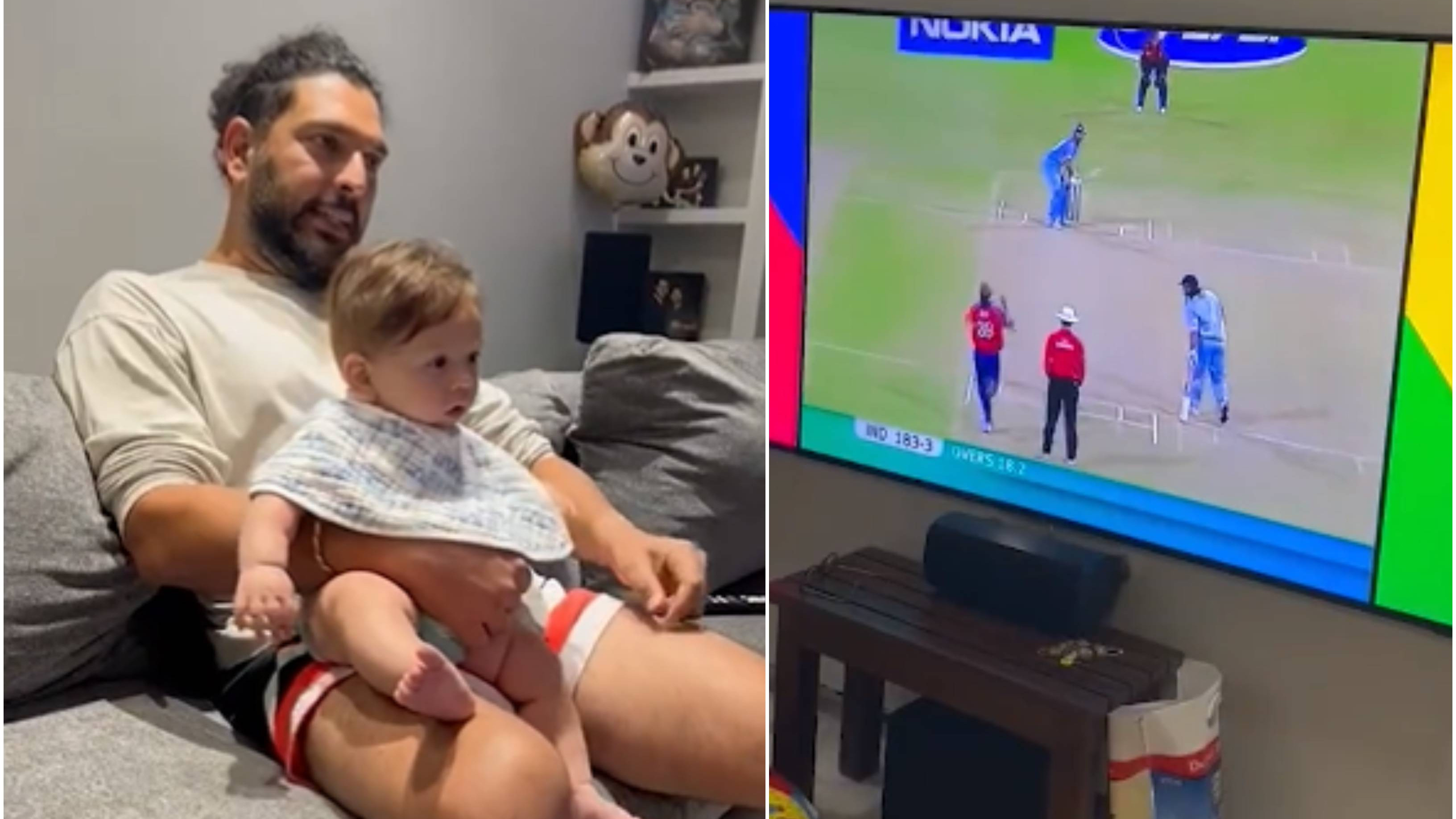 WATCH: Yuvraj Singh revisits his iconic 6 sixes against Stuart Board in the company of his adorable son