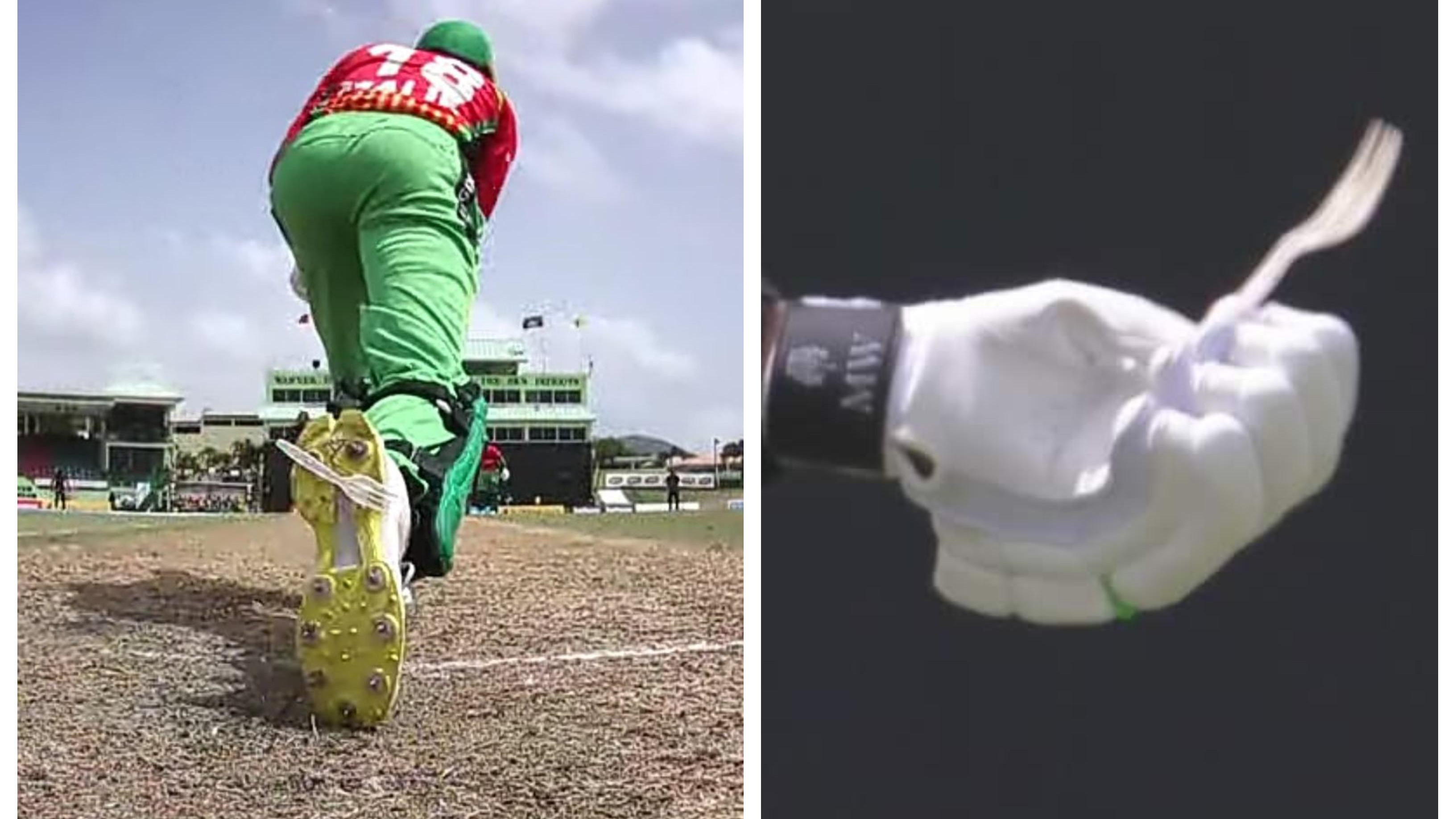 CPL 2021: PICS – Shoaib Malik comes out to bat with fork underneath his shoes