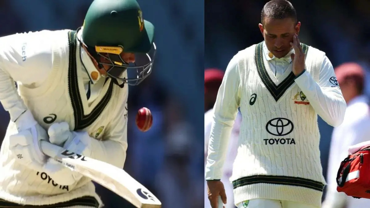 AUS v WI 2024: WATCH- Khawaja retires hurt after painful blow; cleared of jaw fracture but to be monitored by Australia