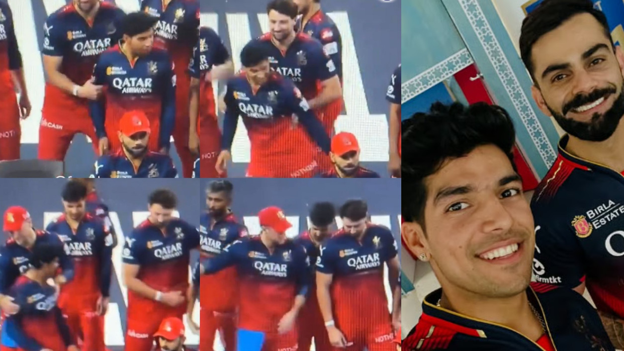 IPL 2025: WATCH- Tim David and Liam Livingstone push Swastik Chikara away from Virat Kohli during team photo