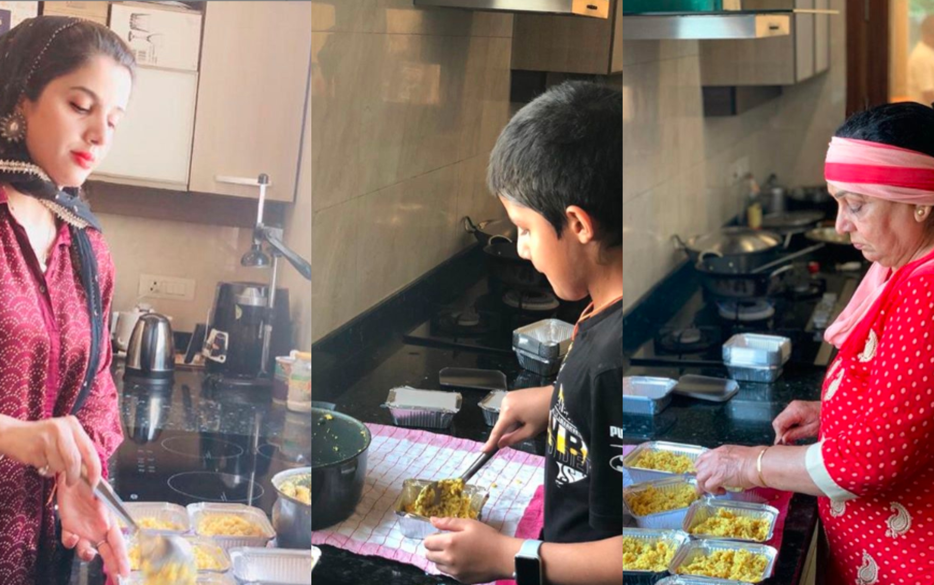 Sehwag family prepare food for the migrant laborers | Instagram