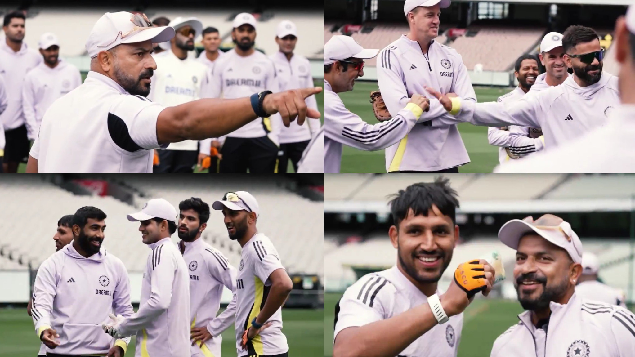 BGT 2024: WATCH- Dhruv Jurel and Sarfaraz Khan-led teams face-off in exciting fielding drills; Kohli and Rohit involved