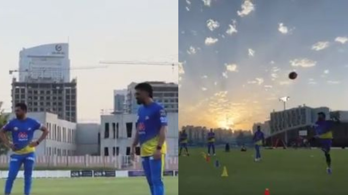 IPL 2021: WATCH - MS Dhoni and CSK players enjoy a fun football drill during practice session
