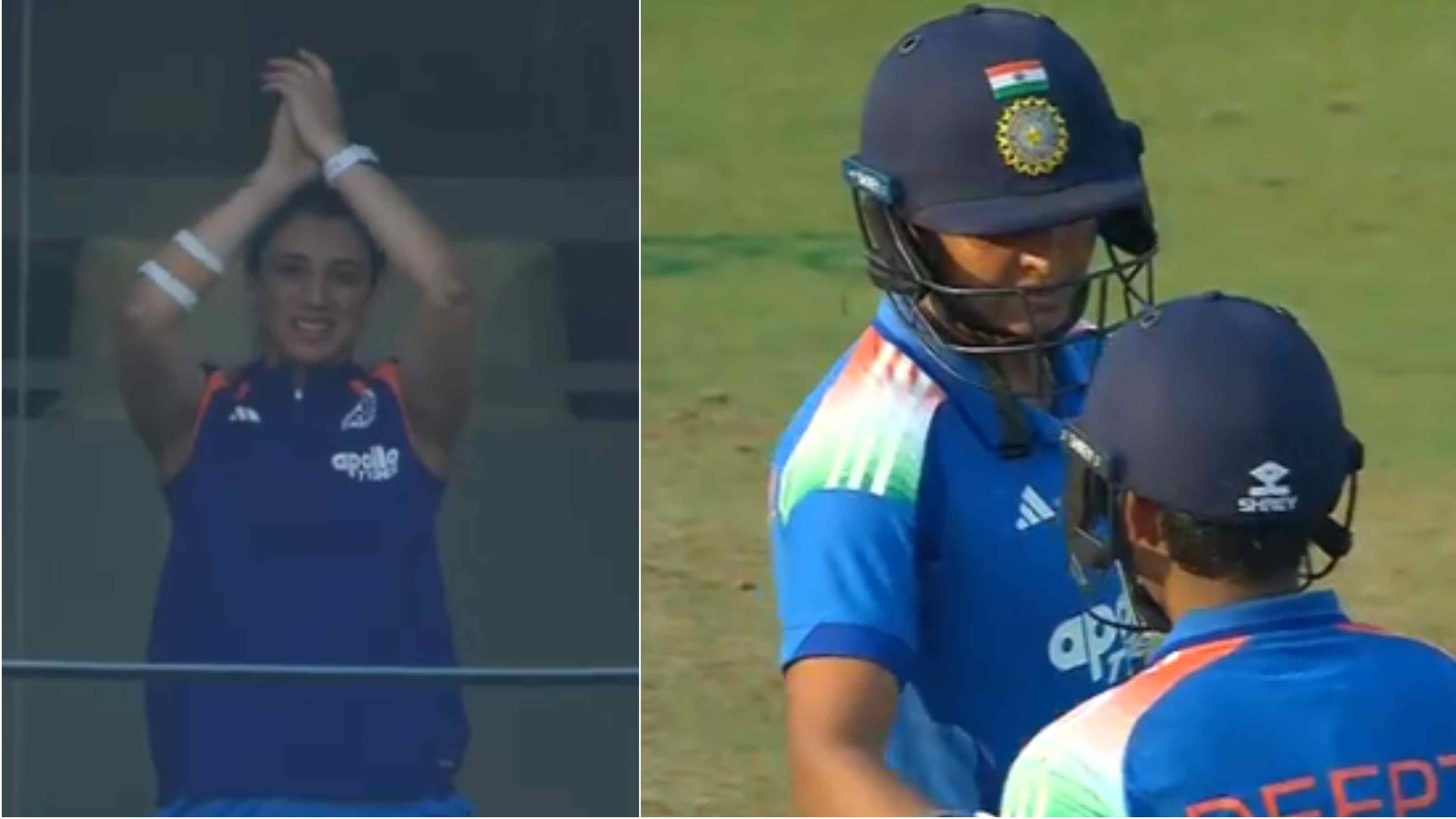 WATCH: Smriti Mandhana leads dressing room applause after Harmanpreet Kaur slams her 8th ODI ton against Zimbabwe