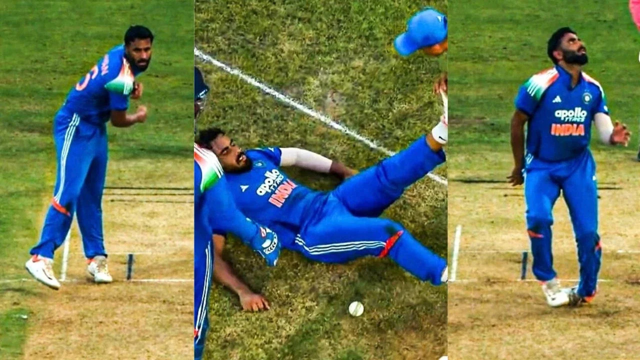 Naman Dhir didn't take field after bowling 6.1 overs after suffering a twisted ankle | X