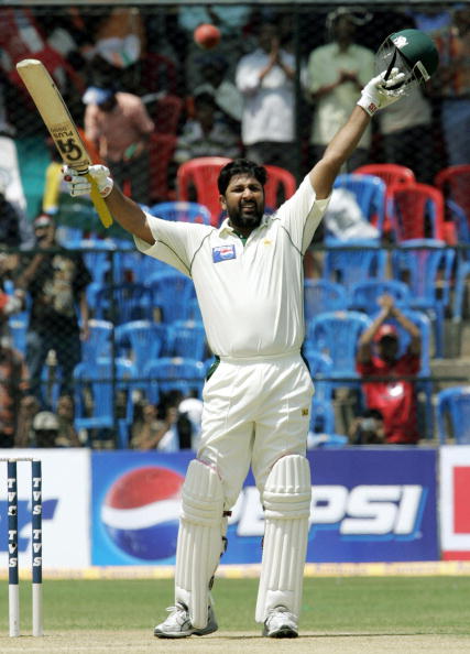 Inzamam-Ul-Haq scored a century in his 100th Test in Bangalore, 2005 | Getty
