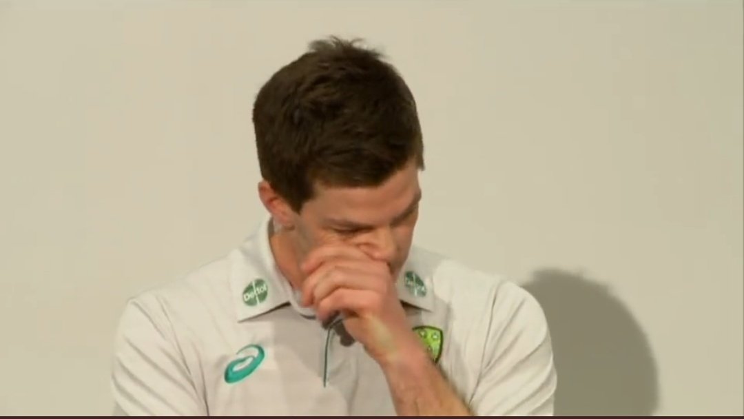 Tim Paine crying while announcing his resignation as Aus Test captain | Twitter
