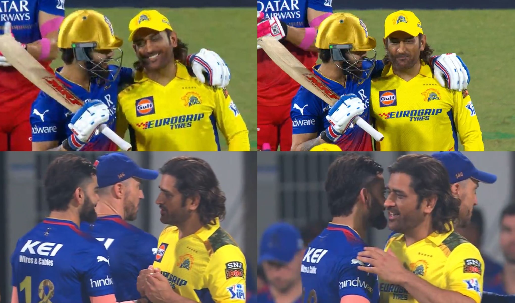 MS Dhoni and Virat Kohli during CSK v RCB opener | X