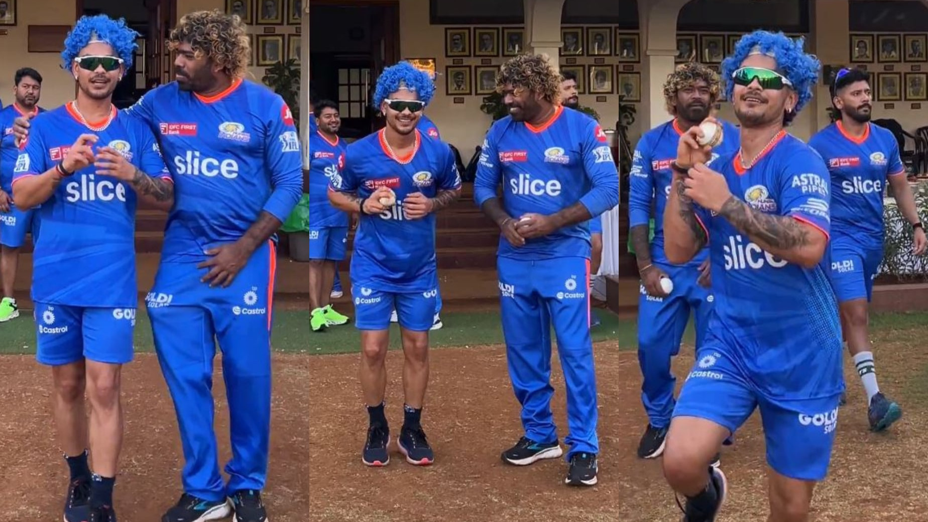 IPL 2024: WATCH- Ishan Kishan imitates MI bowling coach Lasith Malinga in front of him