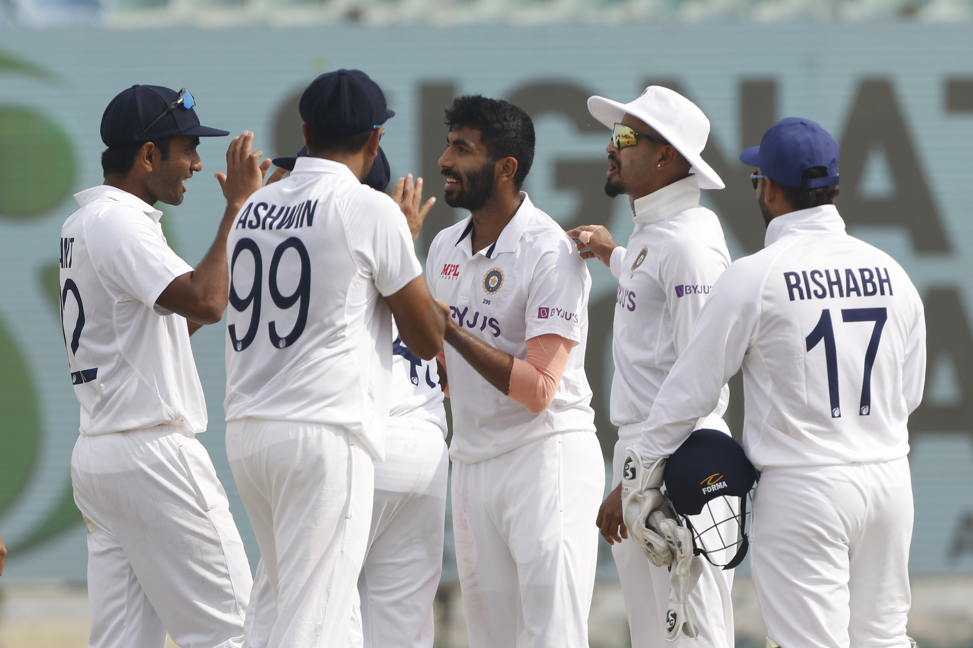 India celebrates victory in the first Test | BCCI Twitter