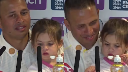 Ashes 2023: WATCH- Usman Khawaja lightly scolds his daughter for swiping a journalist’s camera during the presser