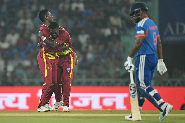 Sanju Samson was dismissed for only 11 runs in the first T20I against the West Indies | Getty
