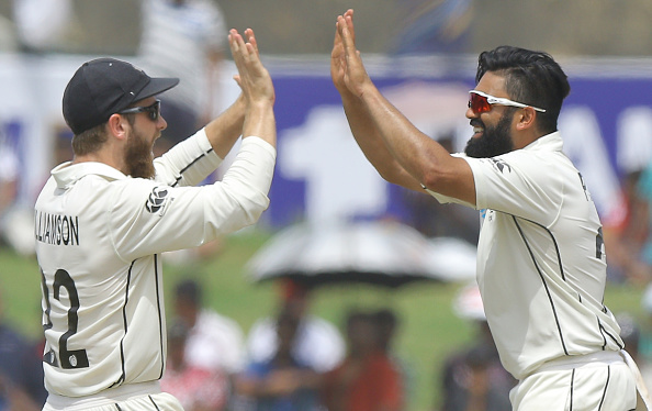 Kane Williamson and Ajaz Patel | Getty Images 