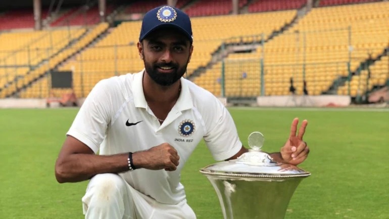 Saurashtra captain Jaydev Unadkat with Ranji Trophy 2020 title | Twitter