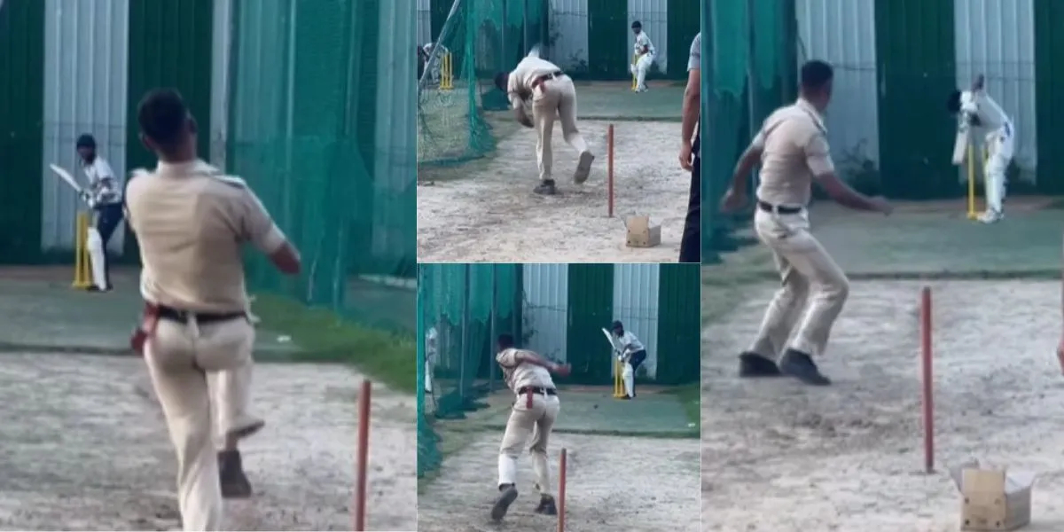 Police officer bowling