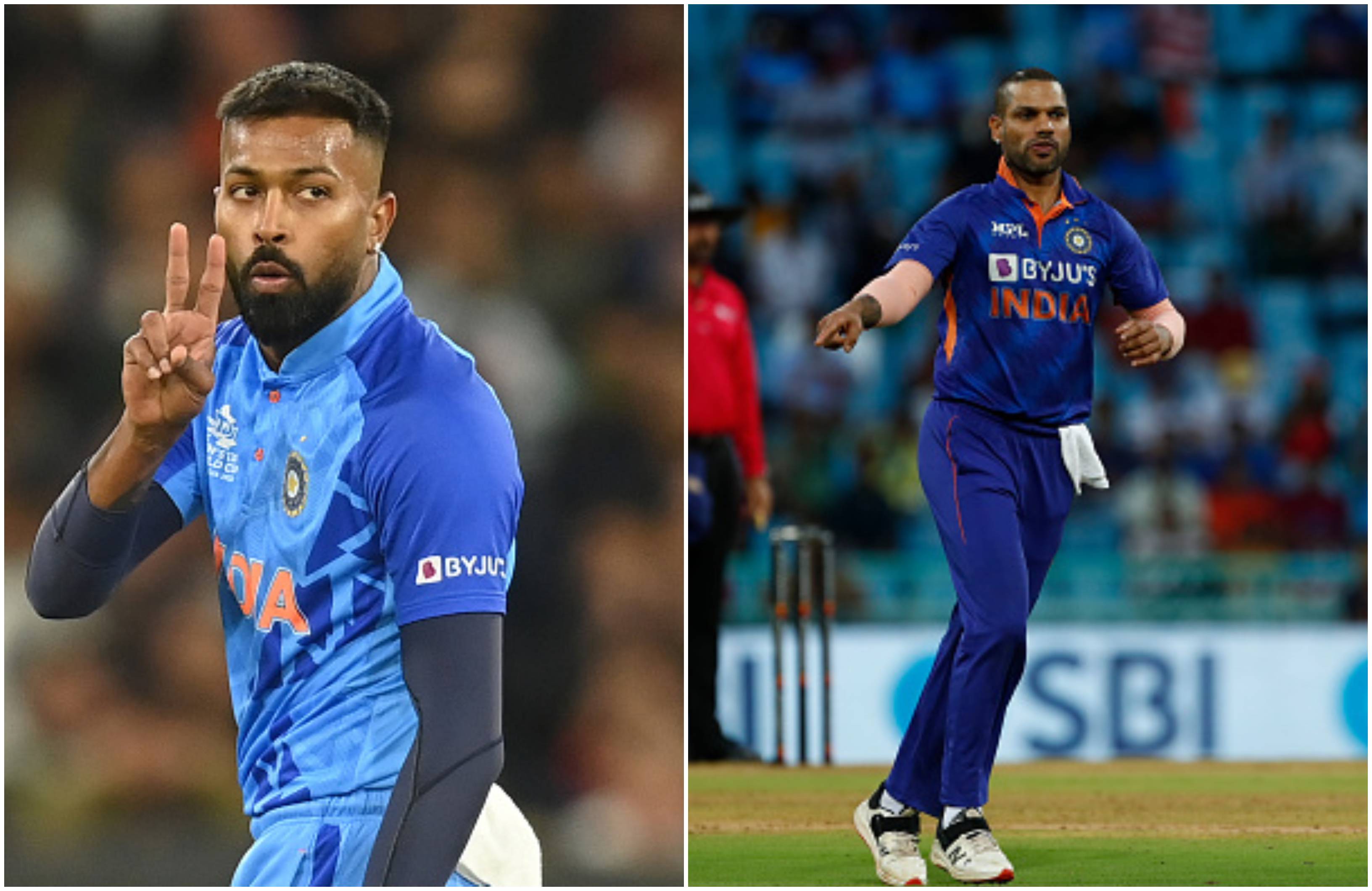 Hardik Pandya and Shikhar Dhawan will lead India on the white-ball tour of New Zealand | Getty