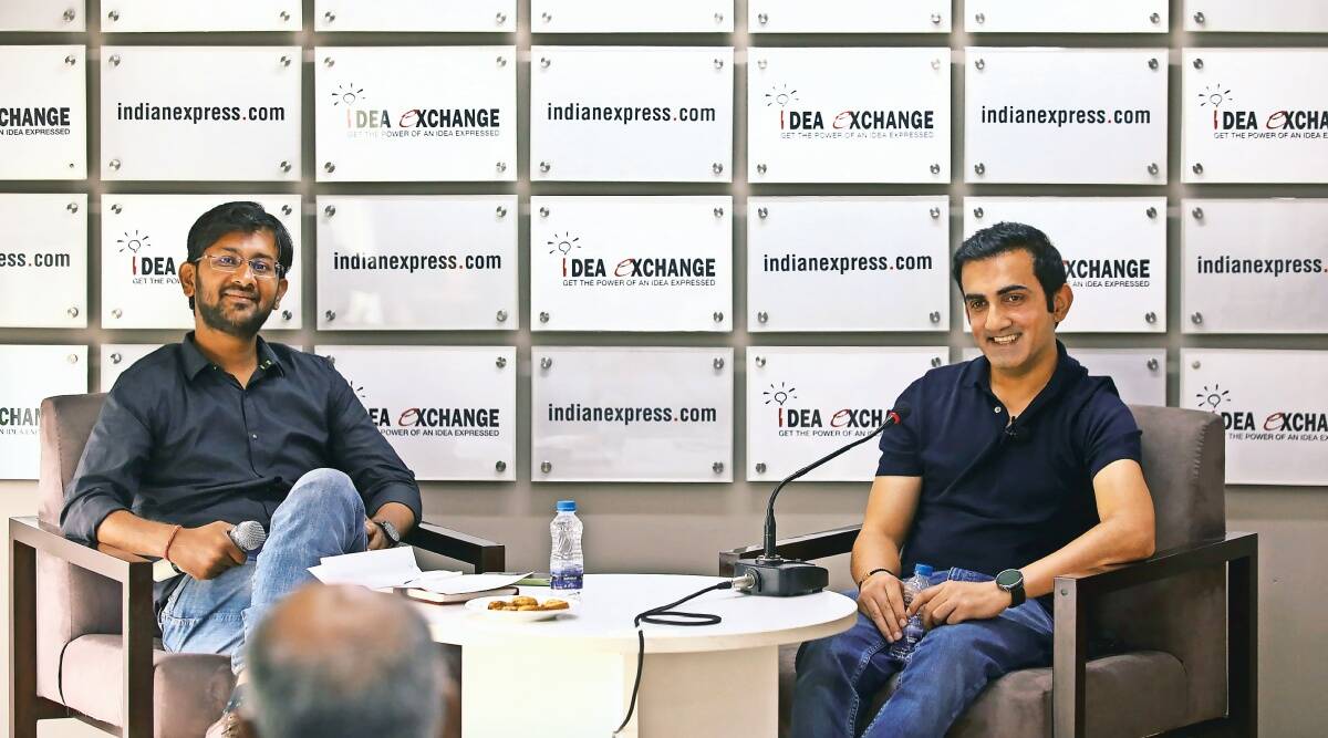 Gautam Gambhir at the Idea Exchange | Photo Credit- Abhinav Saha (Indian Express)