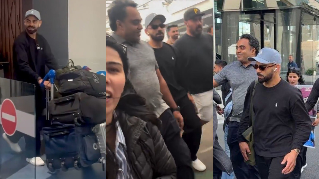 NZ v IND 2026: WATCH- Virat Kohli’s arrival at Auckland airport sees hordes of fans causing chaos to take pictures of him