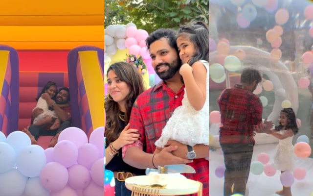 Rohit Sharma with his wife Ritik and daughter Samaira | Instagram