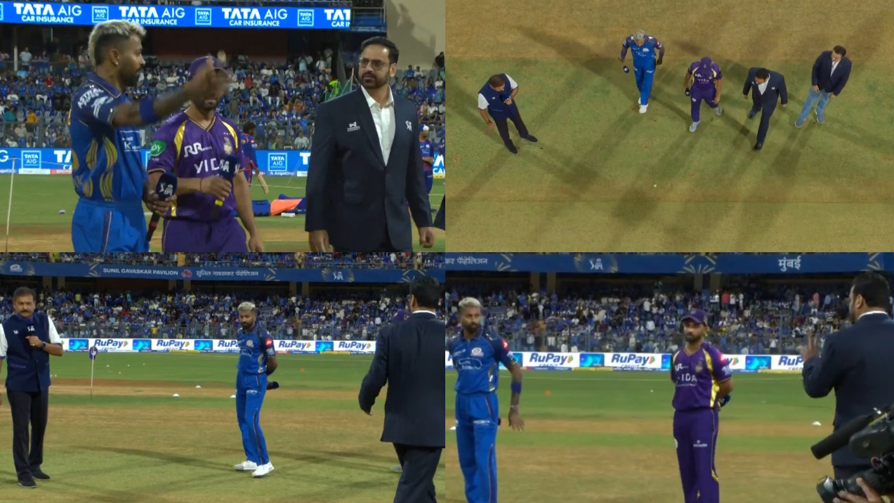 IPL 2025: WATCH- 'Camera ghuma diya, toss dikhaya nahi'- Fans see something amiss as toss controversy hits MI v KKR game