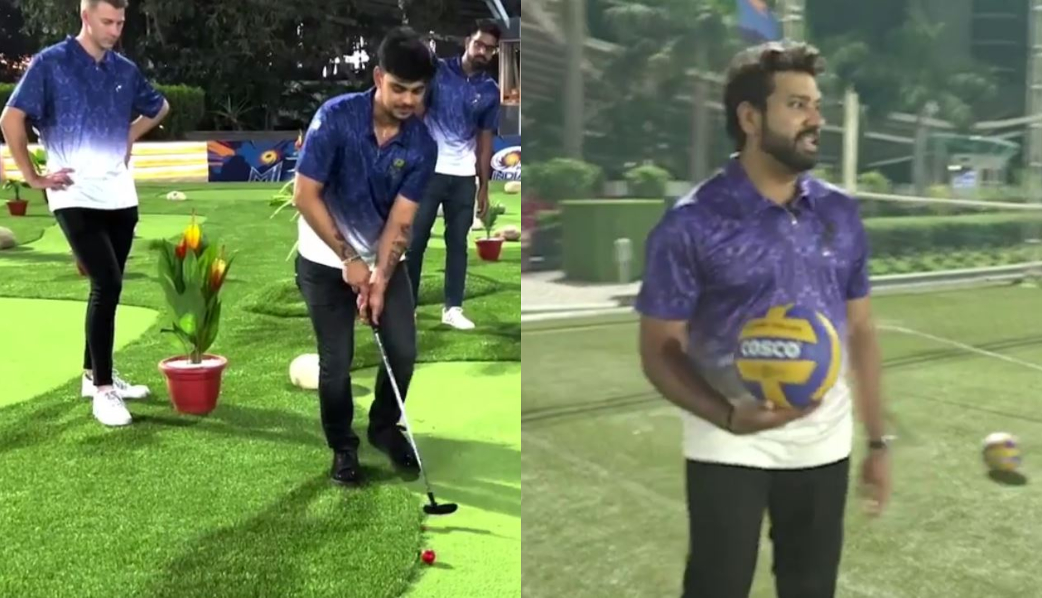 Ishan Kishan playing mini golf and Rohit playing futsal | MI Twitter