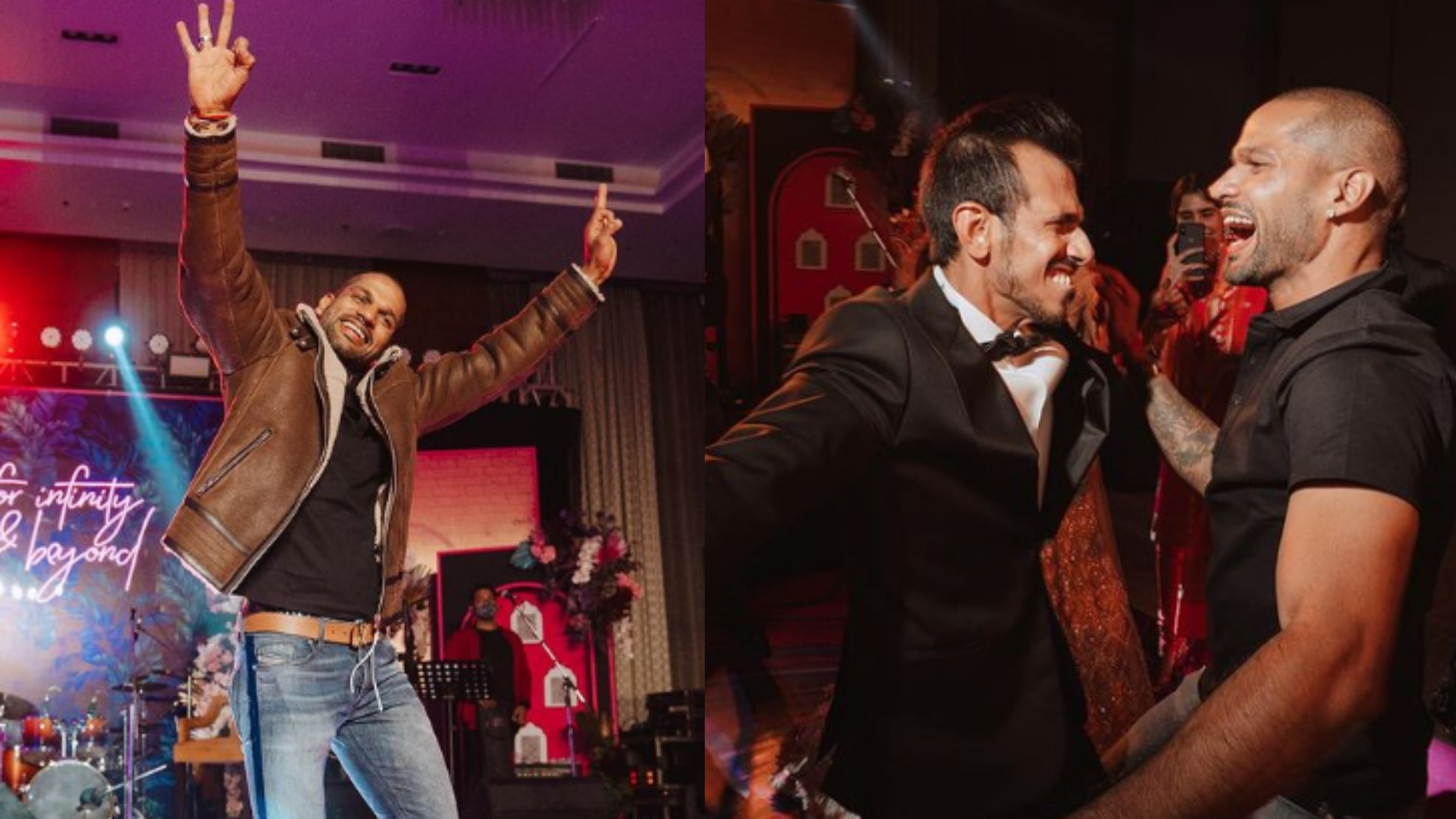 Yuzvendra Chahal shares photos from his sangeet ceremony; seen grooving with Shikhar Dhawan