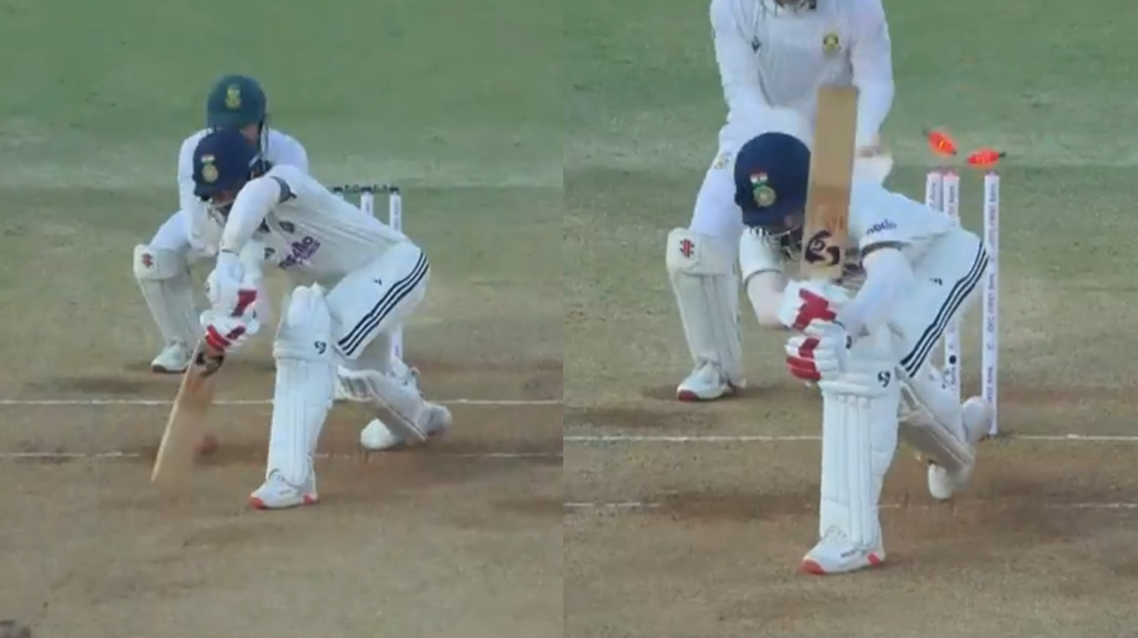 KL Rahul was dismissed by Simon Harmer for six runs off 30 balls | X