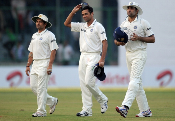 Sachin Tendulkar (L), Rahul Dravid (M) and VVS Laxman (R) | Getty