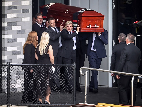 Warne's son Jackson and others carry the coffin during private funeral of the cricketer | Getty