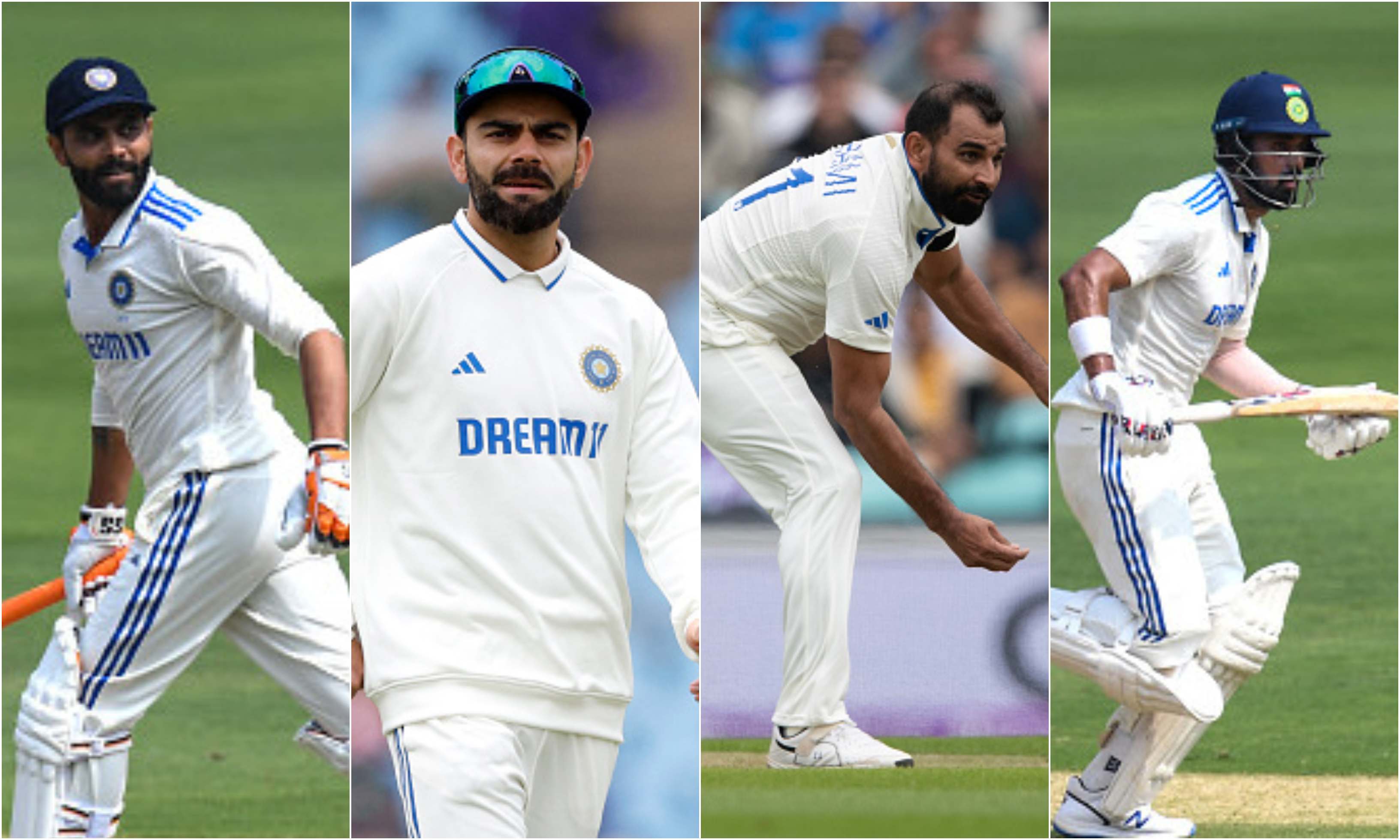 Ravindra Jadeja, Virat Kohli, Mohammad Shami and KL Rahul | Getty