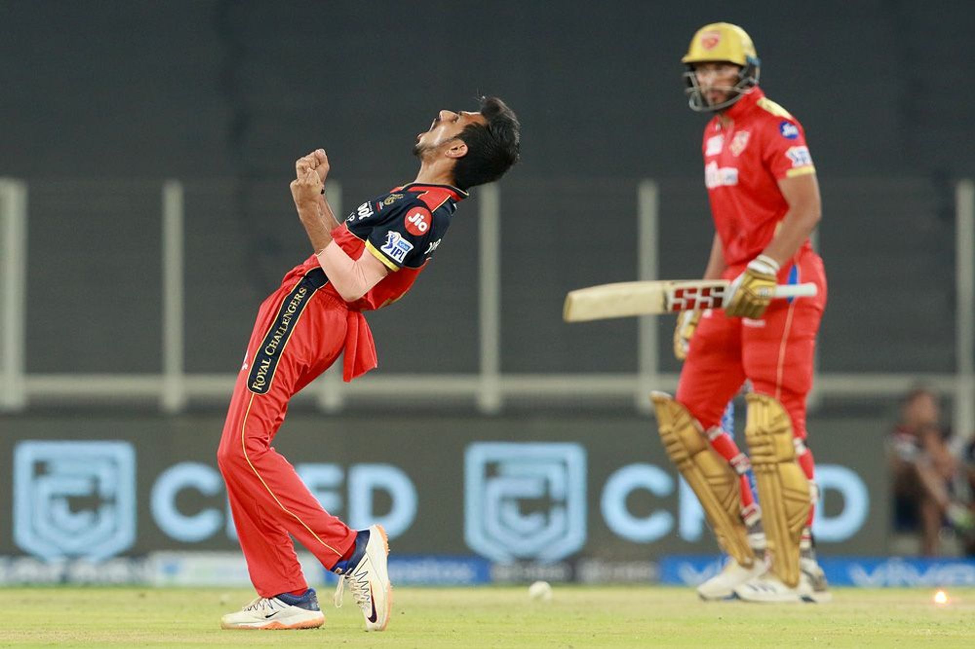 Yuzvendra Chahal celebrates the wicket of Shahrukh Khan | BCCI/IPL