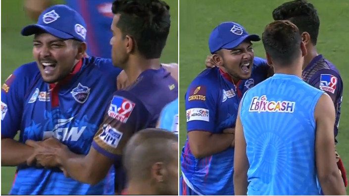 IPL 2021: WATCH - Shivam Mavi shares a light moment with Prithvi Shaw after being hit for 6 successive fours