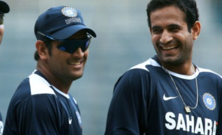 MS Dhoni with Irfan Pathan