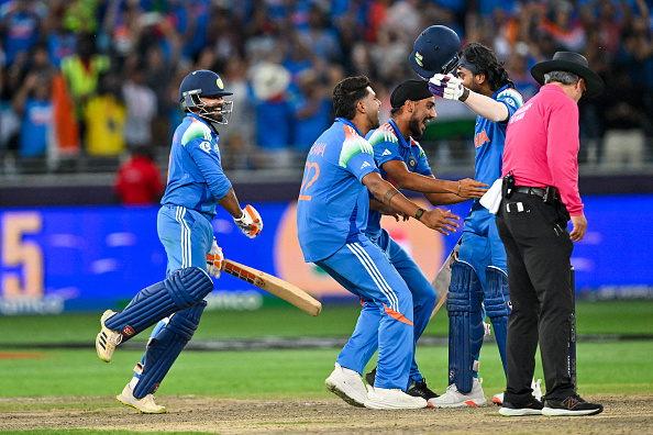 Indian players celebrate after winning the Champions Trophy 2025 | Getty