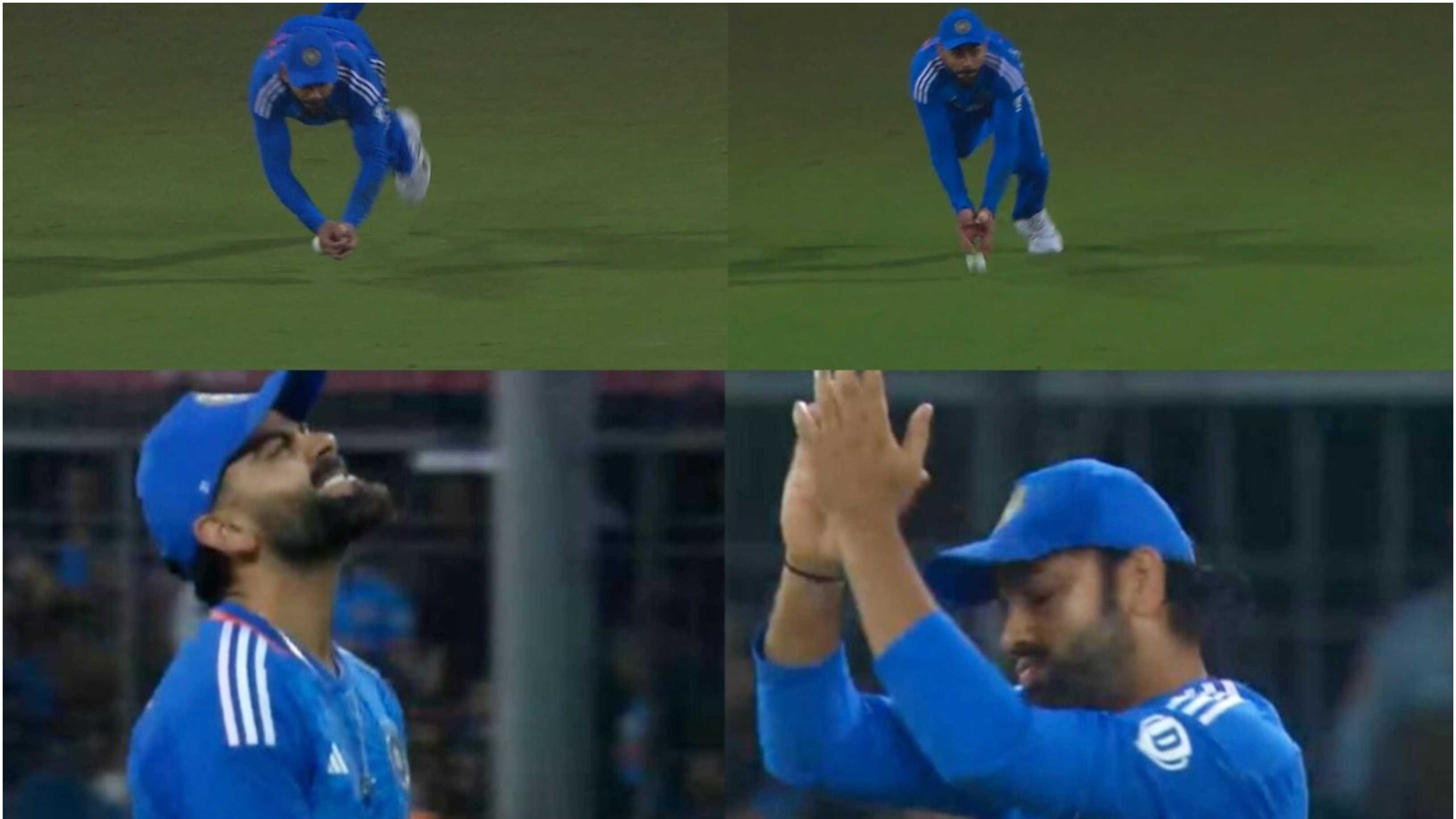 IND v AFG 2024: WATCH – Virat Kohli drops a difficult catch of Gulbadin Naib; gets appreciated by captain Rohit Sharma