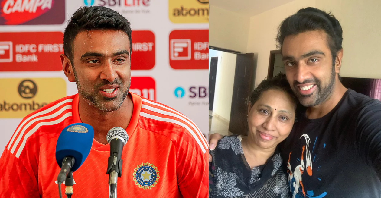 R Ashwin with his mother Chitra | X