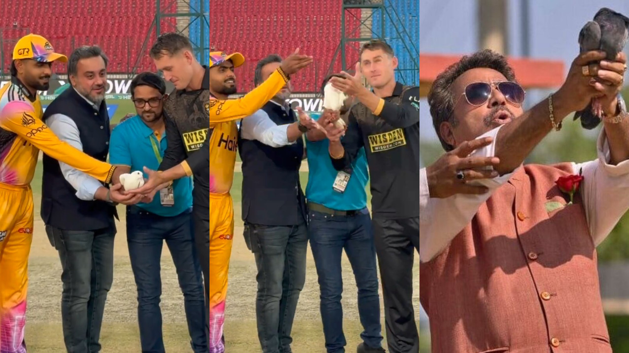 WATCH- Babar-Labuschagne release white dove for peace as PSL tries to shine Pakistan’s image; Fans compare it to Panchayat scene