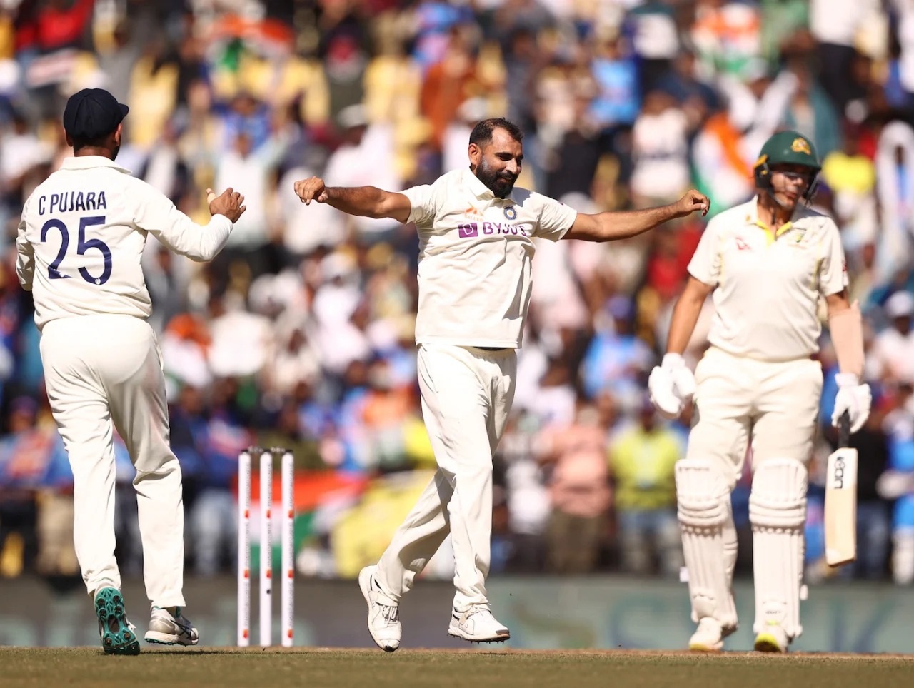 Mohammad Shami picked three wickets in India's first Test win at Nagpur in first Test | Getty