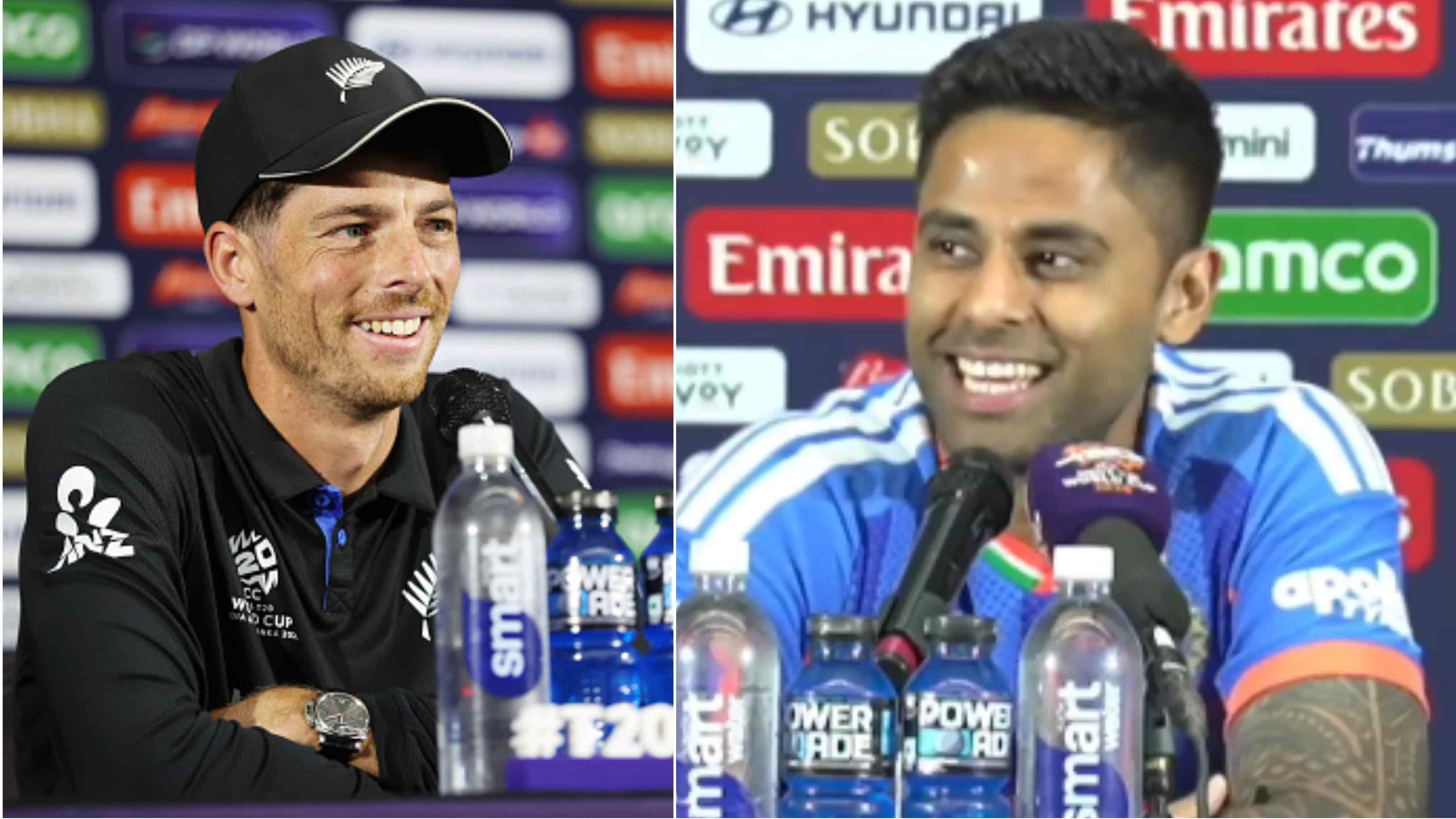 T20 World Cup 2026: WATCH – “Sab same line chipka rahe hai,” Suryakumar reacts to Santner’s 'silence the crowd' remark