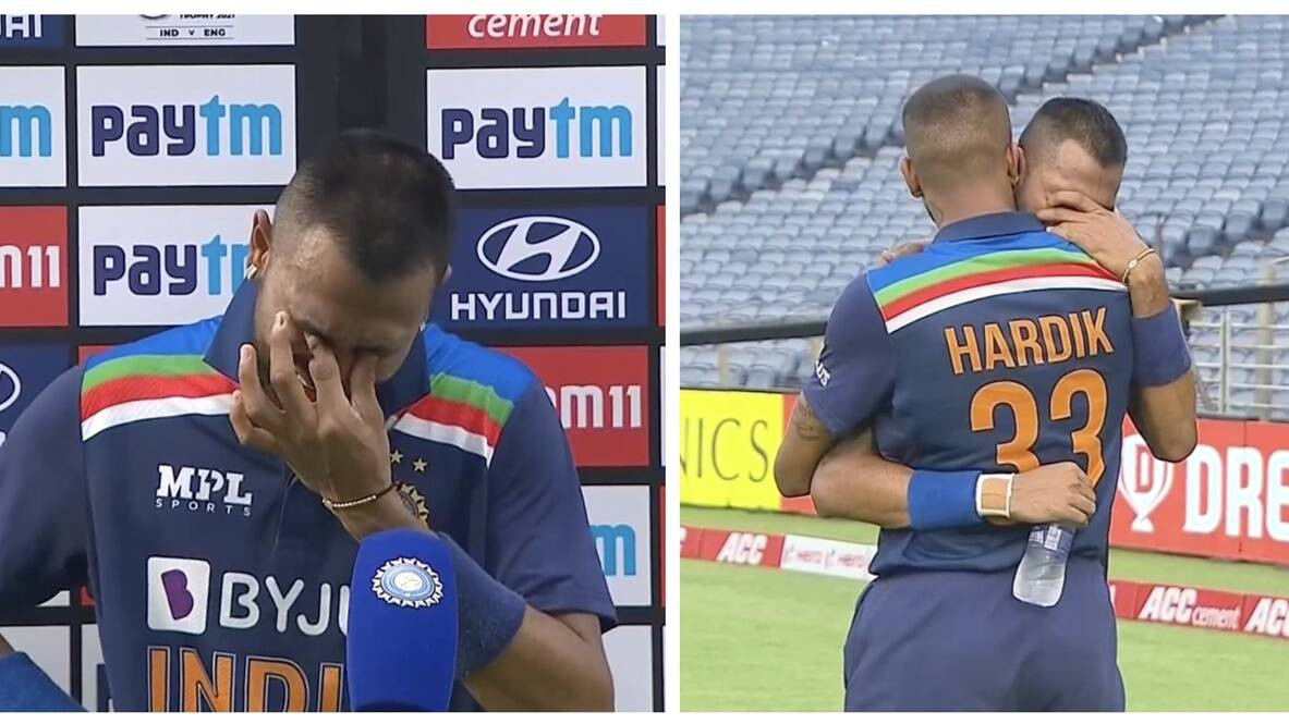 IND v ENG 2021: WATCH – Krunal Pandya breaks down in tears after slamming fastest fifty on ODI debut