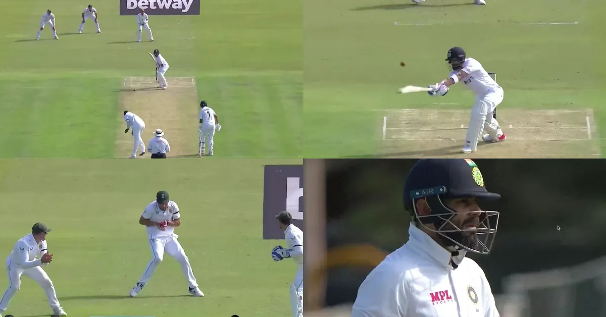 Virat Kohli was caught after chasing a wide delivery from Lungi Ngidi | Twitter