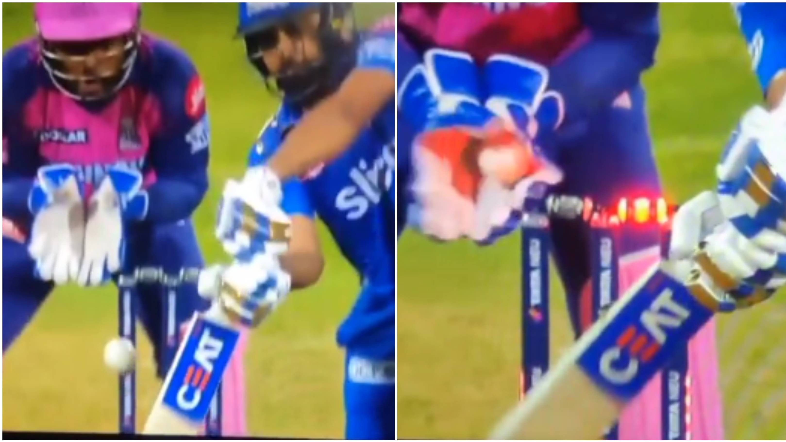 IPL 2023: WATCH – Rohit Sharma at the receiving end of unfair decision as Samson seemingly dislodges bails with gloves