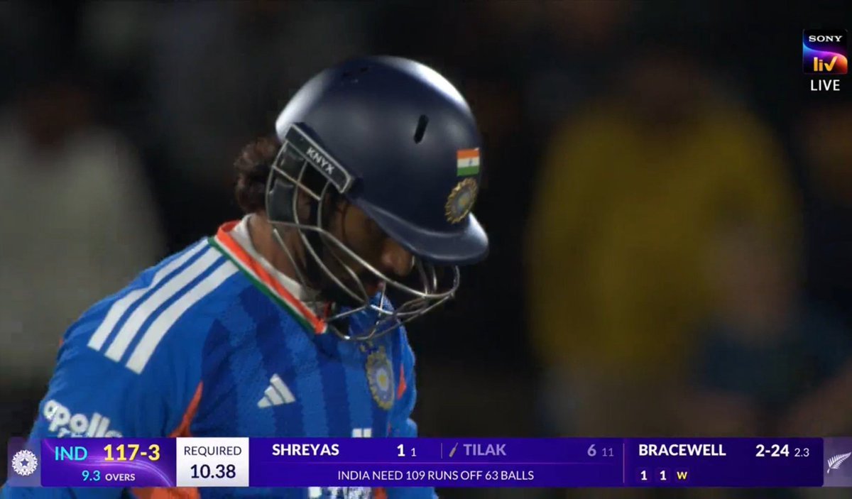 Tilak Varma struggled against spinners in first T20I | Screengrab