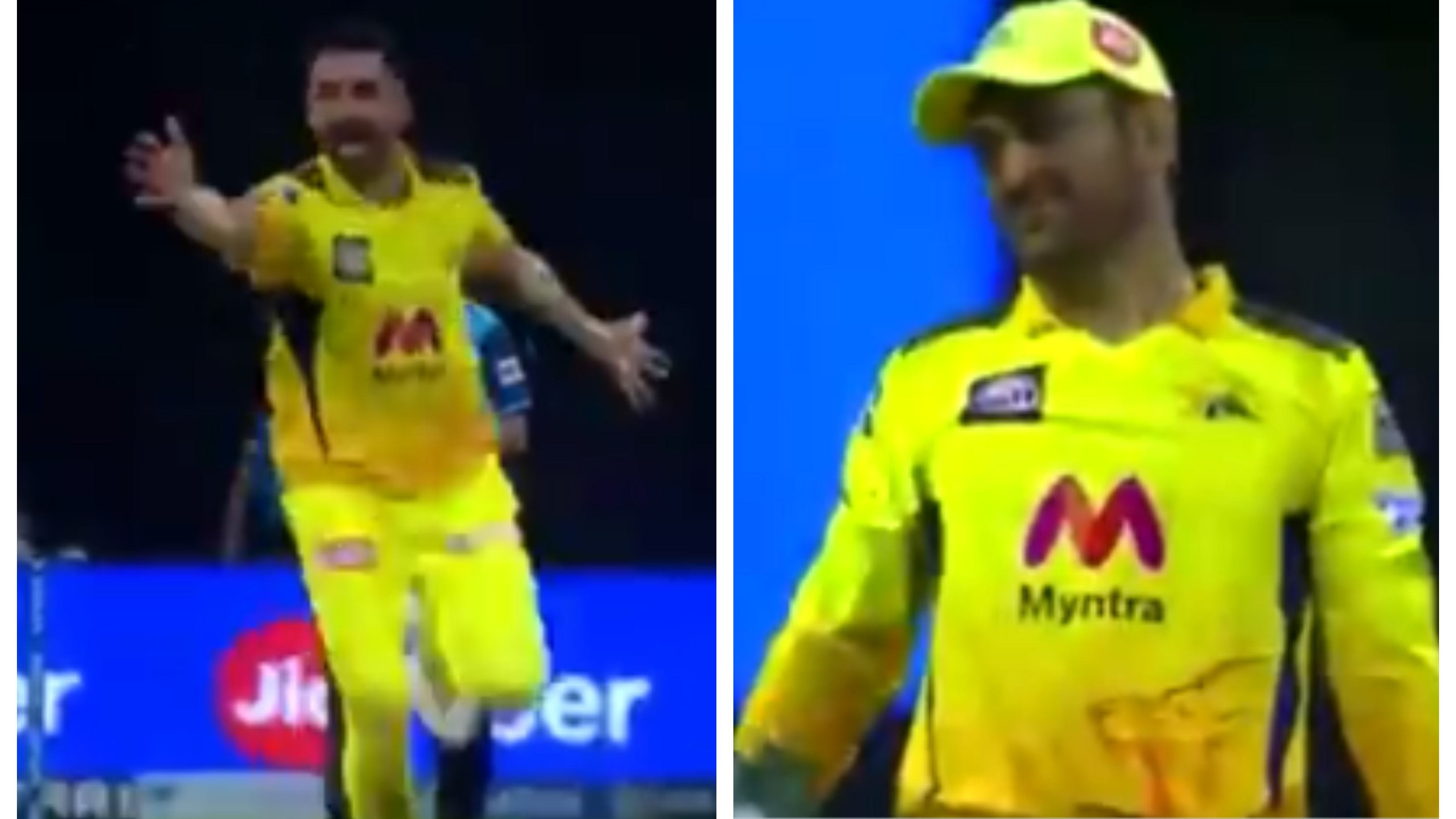 IPL 2021: WATCH – MS Dhoni remains unmoved as Deepak Chahar makes DRS plea for LBW decision
